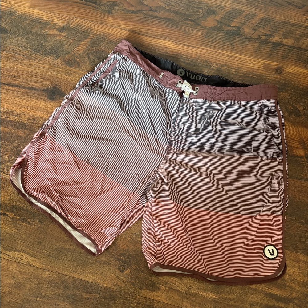 Vuori Gradient Red Swim Shorts